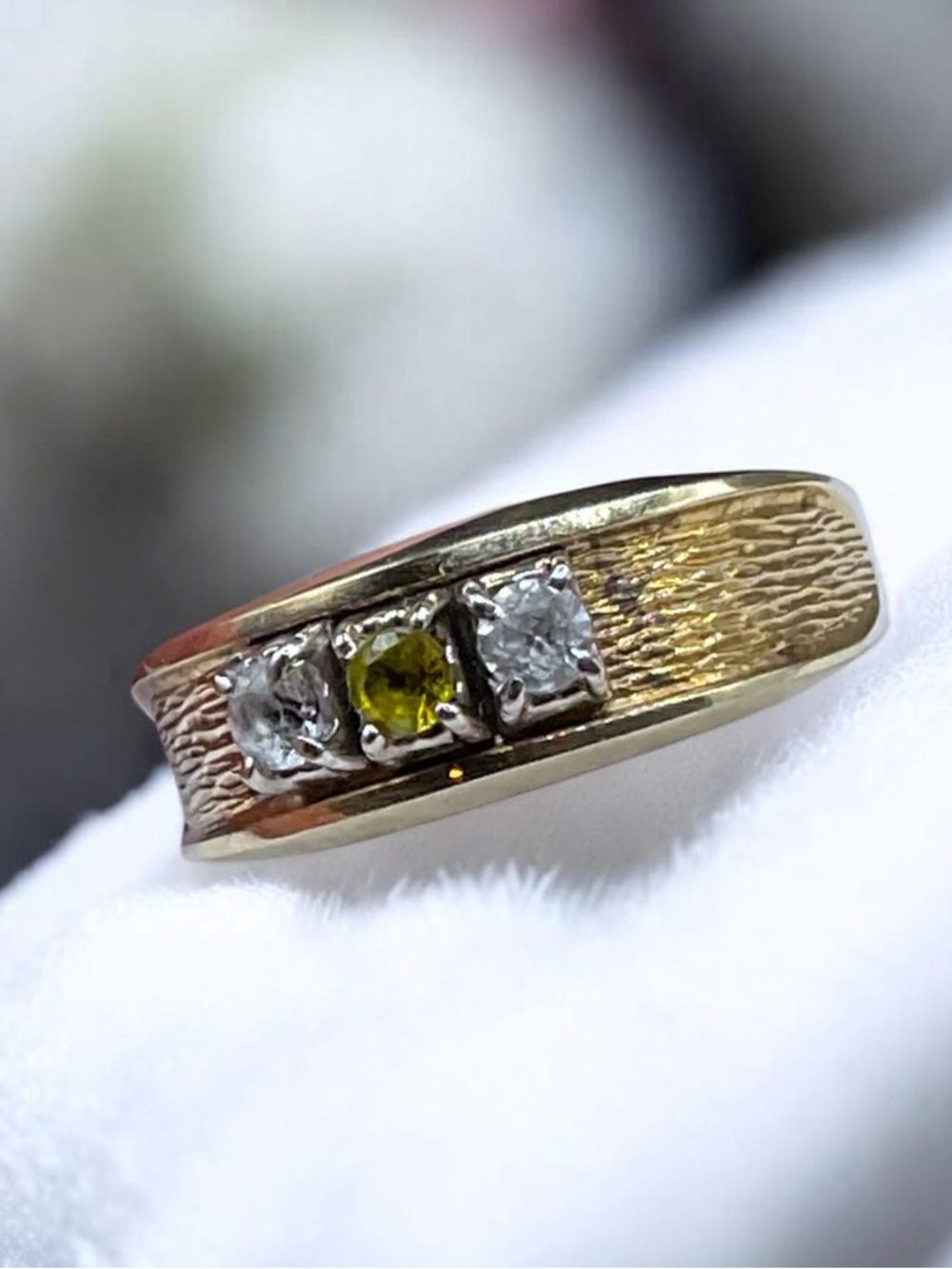🌺Vintage 10K Gold Trio Gemstone Ring